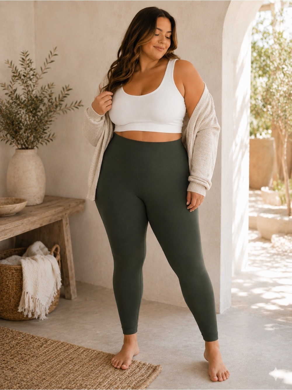 Aerie OFFLINE High-Waisted Leggings Army Green Size XL | Buttery Soft |